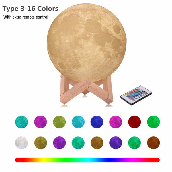 3D Print LED Moon Lamp Remote/Touch Switch