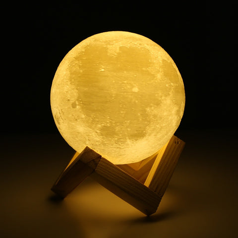 Rechargeable 3D Lights Print Moon Lamp