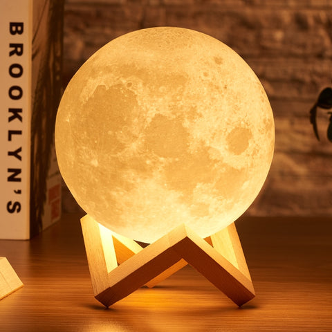 Moon Lamp 3D Print Night Light Rechargeable